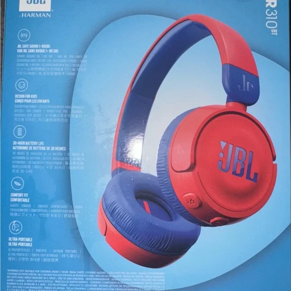 JBL Kids On-Ear Headphones in Red and Blue - Picture 2 of 2